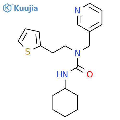 1-cyclohexyl-3-(pyridin-3-yl)methyl-3-2-(thiophen-2-yl)ethylurea structure