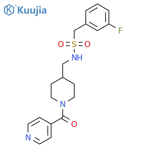 1-(3-fluorophenyl)-N-{1-(pyridine-4-carbonyl)piperidin-4-ylmethyl}methanesulfonamide structure