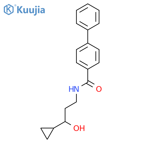 N-(3-cyclopropyl-3-hydroxypropyl)-1,1'-biphenyl-4-carboxamide structure