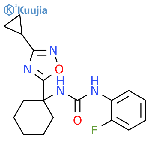 3-1-(3-cyclopropyl-1,2,4-oxadiazol-5-yl)cyclohexyl-1-(2-fluorophenyl)urea structure