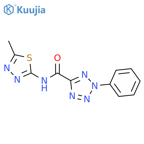N-(5-methyl-1,3,4-thiadiazol-2-yl)-2-phenyl-2H-1,2,3,4-tetrazole-5-carboxamide structure