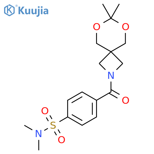 4-{7,7-dimethyl-6,8-dioxa-2-azaspiro3.5nonane-2-carbonyl}-N,N-dimethylbenzene-1-sulfonamide structure