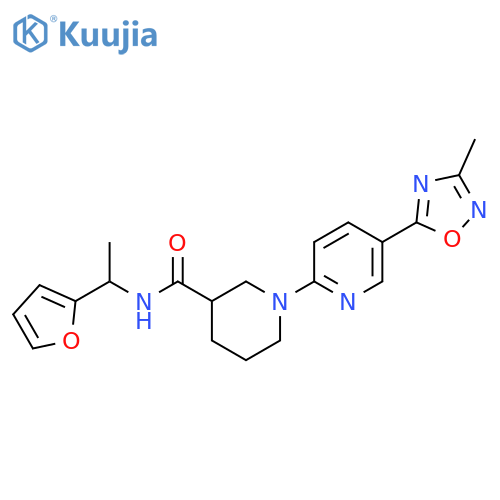 N-1-(furan-2-yl)ethyl-1-5-(3-methyl-1,2,4-oxadiazol-5-yl)pyridin-2-ylpiperidine-3-carboxamide structure