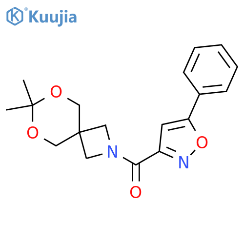 7,7-dimethyl-2-(5-phenyl-1,2-oxazole-3-carbonyl)-6,8-dioxa-2-azaspiro[3.5]nonane structure