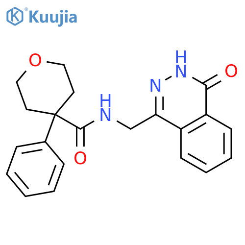 N-[(4-oxo-3,4-dihydrophthalazin-1-yl)methyl]-4-phenyloxane-4-carboxamide structure