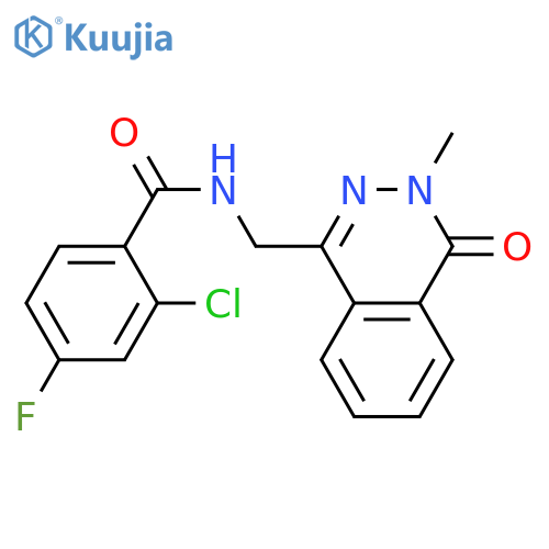 2-chloro-4-fluoro-N-[(3-methyl-4-oxo-3,4-dihydrophthalazin-1-yl)methyl]benzamide structure