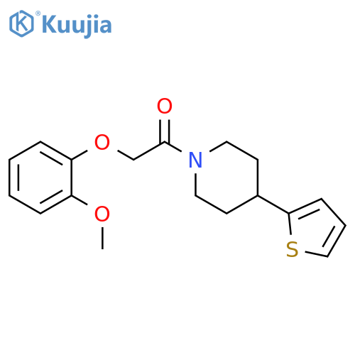 2-(2-methoxyphenoxy)-1-[4-(thiophen-2-yl)piperidin-1-yl]ethan-1-one structure
