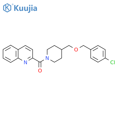 2-(4-{(4-chlorophenyl)methoxymethyl}piperidine-1-carbonyl)quinoline structure