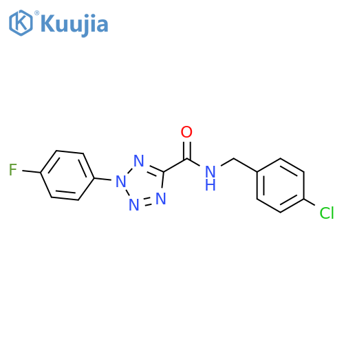 N-(4-chlorophenyl)methyl-2-(4-fluorophenyl)-2H-1,2,3,4-tetrazole-5-carboxamide structure
