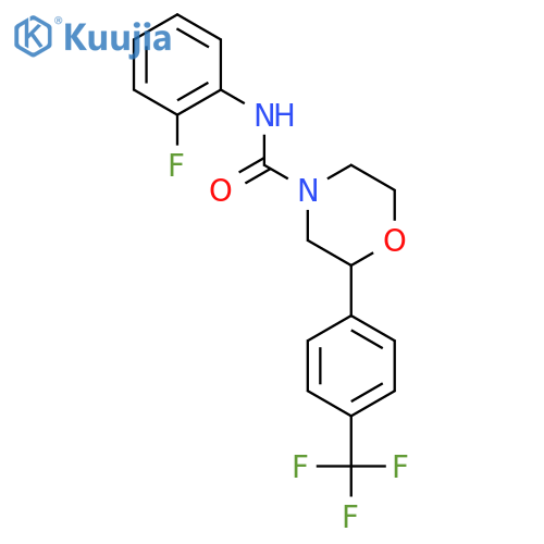 N-(2-fluorophenyl)-2-4-(trifluoromethyl)phenylmorpholine-4-carboxamide structure