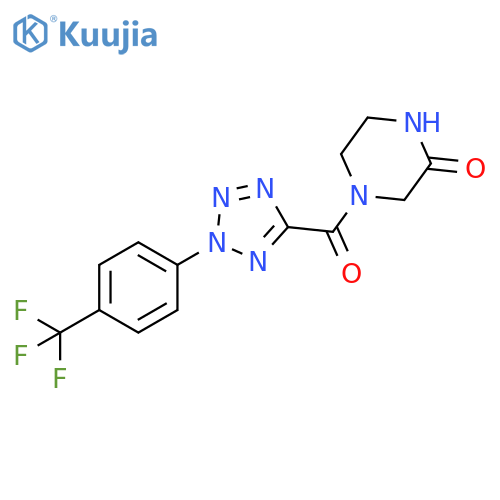 4-{2-4-(trifluoromethyl)phenyl-2H-1,2,3,4-tetrazole-5-carbonyl}piperazin-2-one structure