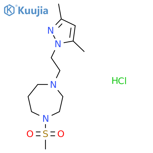1-2-(3,5-dimethyl-1H-pyrazol-1-yl)ethyl-4-methanesulfonyl-1,4-diazepane hydrochloride structure