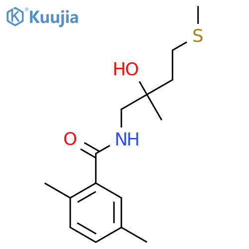 N-2-hydroxy-2-methyl-4-(methylsulfanyl)butyl-2,5-dimethylbenzamide structure