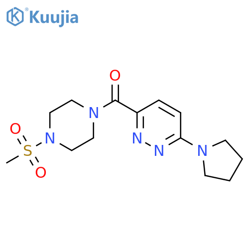 3-(4-methanesulfonylpiperazine-1-carbonyl)-6-(pyrrolidin-1-yl)pyridazine structure