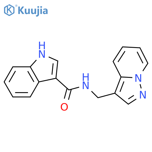N-({pyrazolo1,5-apyridin-3-yl}methyl)-1H-indole-3-carboxamide structure