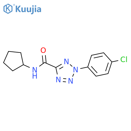 2-(4-chlorophenyl)-N-cyclopentyl-2H-1,2,3,4-tetrazole-5-carboxamide structure