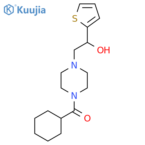 2-(4-cyclohexanecarbonylpiperazin-1-yl)-1-(thiophen-2-yl)ethan-1-ol structure