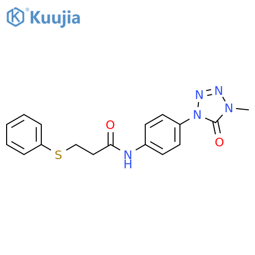 N-4-(4-methyl-5-oxo-4,5-dihydro-1H-1,2,3,4-tetrazol-1-yl)phenyl-3-(phenylsulfanyl)propanamide structure