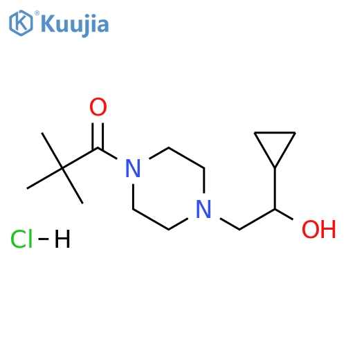 1-4-(2-cyclopropyl-2-hydroxyethyl)piperazin-1-yl-2,2-dimethylpropan-1-one hydrochloride structure