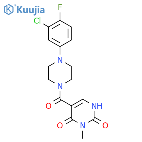 5-4-(3-chloro-4-fluorophenyl)piperazine-1-carbonyl-3-methyl-1,2,3,4-tetrahydropyrimidine-2,4-dione structure