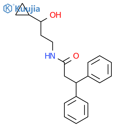 N-(3-cyclopropyl-3-hydroxypropyl)-3,3-diphenylpropanamide structure