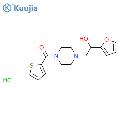 1-(furan-2-yl)-2-4-(thiophene-2-carbonyl)piperazin-1-ylethan-1-ol hydrochloride structure