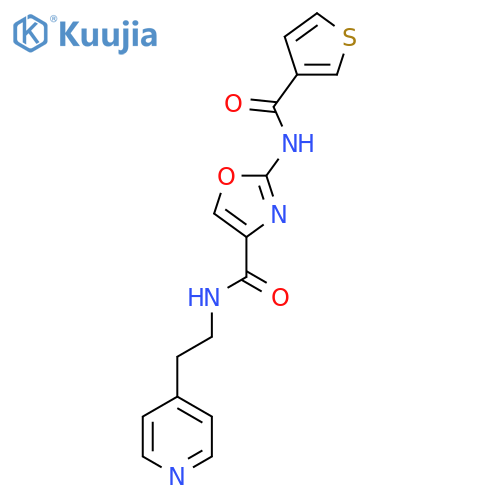 N-2-(pyridin-4-yl)ethyl-2-(thiophene-3-amido)-1,3-oxazole-4-carboxamide structure