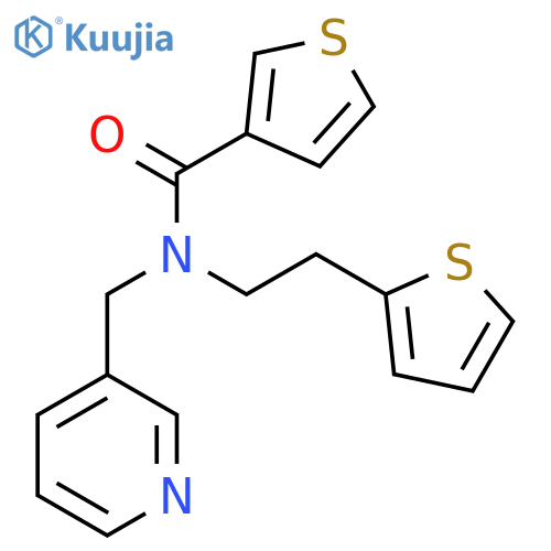 N-(pyridin-3-yl)methyl-N-2-(thiophen-2-yl)ethylthiophene-3-carboxamide structure