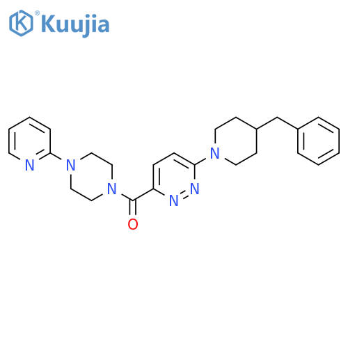 3-(4-benzylpiperidin-1-yl)-6-[4-(pyridin-2-yl)piperazine-1-carbonyl]pyridazine structure