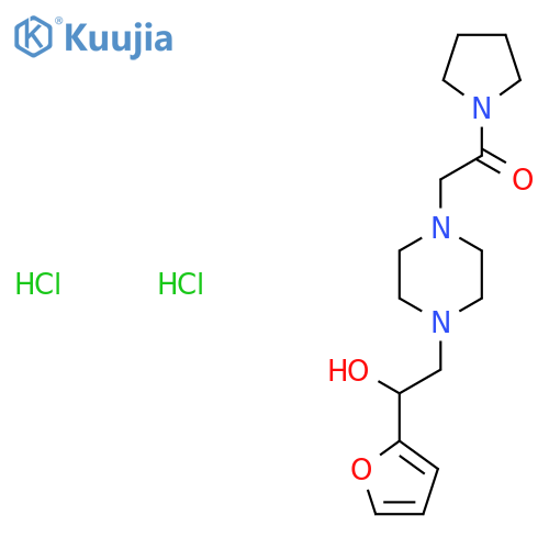2-{4-2-(furan-2-yl)-2-hydroxyethylpiperazin-1-yl}-1-(pyrrolidin-1-yl)ethan-1-one dihydrochloride structure