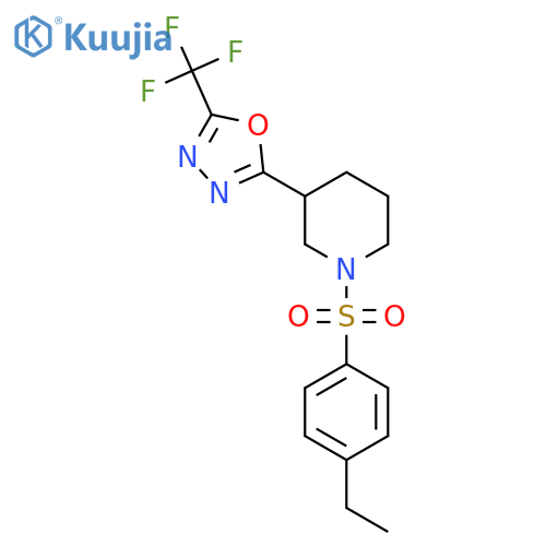 1-(4-ethylbenzenesulfonyl)-3-5-(trifluoromethyl)-1,3,4-oxadiazol-2-ylpiperidine structure