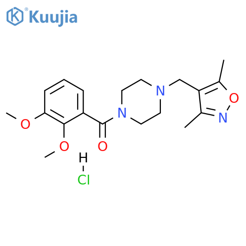 1-(2,3-dimethoxybenzoyl)-4-(3,5-dimethyl-1,2-oxazol-4-yl)methylpiperazine hydrochloride structure