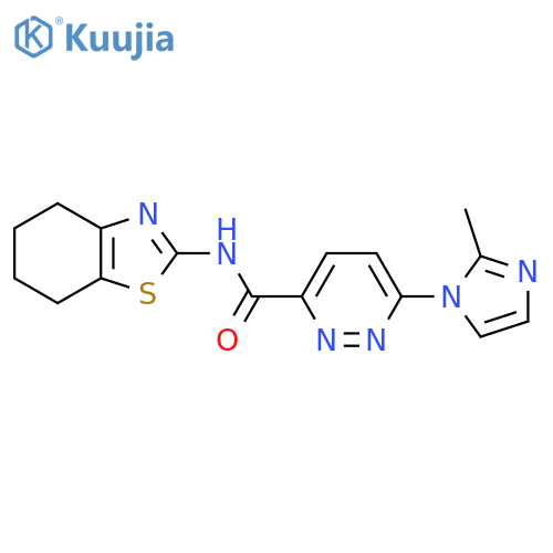 6-(2-methyl-1H-imidazol-1-yl)-N-(4,5,6,7-tetrahydro-1,3-benzothiazol-2-yl)pyridazine-3-carboxamide structure