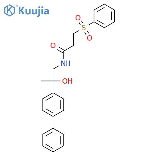 3-(benzenesulfonyl)-N-(2-{1,1'-biphenyl-4-yl}-2-hydroxypropyl)propanamide structure