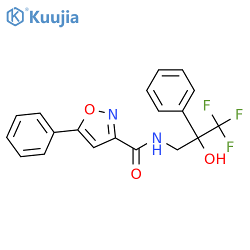 5-phenyl-N-(3,3,3-trifluoro-2-hydroxy-2-phenylpropyl)-1,2-oxazole-3-carboxamide structure