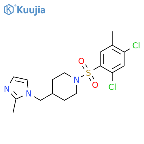 1-(2,4-dichloro-5-methylbenzenesulfonyl)-4-[(2-methyl-1H-imidazol-1-yl)methyl]piperidine structure