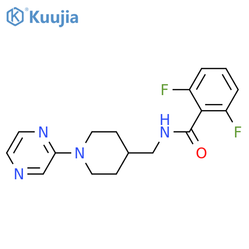 2,6-difluoro-N-{1-(pyrazin-2-yl)piperidin-4-ylmethyl}benzamide structure
