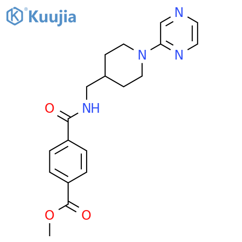 methyl 4-({1-(pyrazin-2-yl)piperidin-4-ylmethyl}carbamoyl)benzoate structure