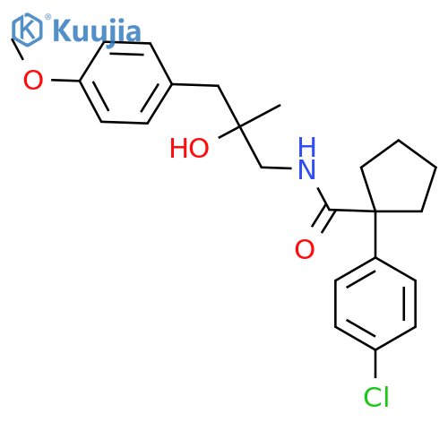1-(4-chlorophenyl)-N-2-hydroxy-3-(4-methoxyphenyl)-2-methylpropylcyclopentane-1-carboxamide structure