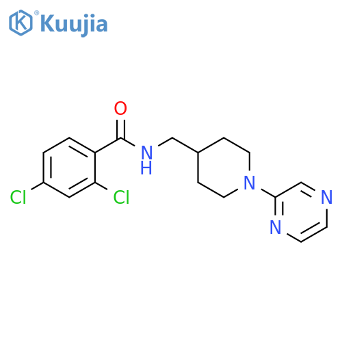 2,4-dichloro-N-{1-(pyrazin-2-yl)piperidin-4-ylmethyl}benzamide structure