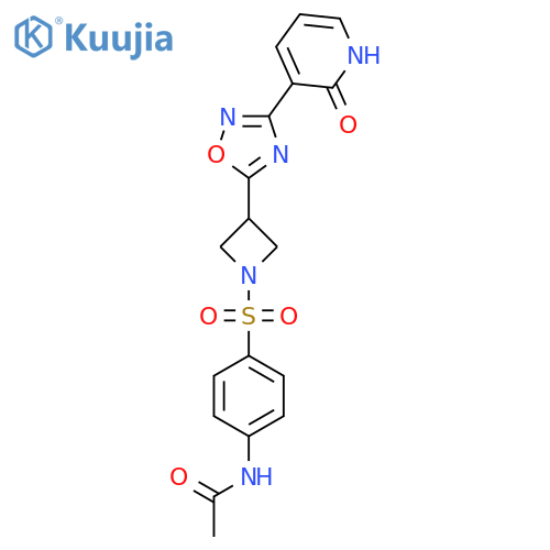 N-4-({3-3-(2-oxo-1,2-dihydropyridin-3-yl)-1,2,4-oxadiazol-5-ylazetidin-1-yl}sulfonyl)phenylacetamide structure