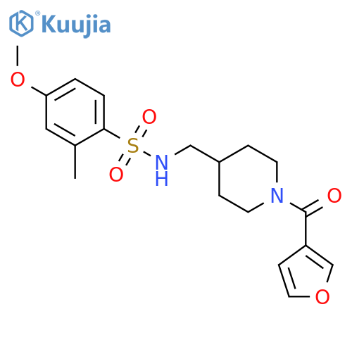 N-{1-(furan-3-carbonyl)piperidin-4-ylmethyl}-4-methoxy-2-methylbenzene-1-sulfonamide structure