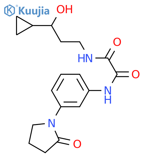 N-(3-cyclopropyl-3-hydroxypropyl)-N'-3-(2-oxopyrrolidin-1-yl)phenylethanediamide structure