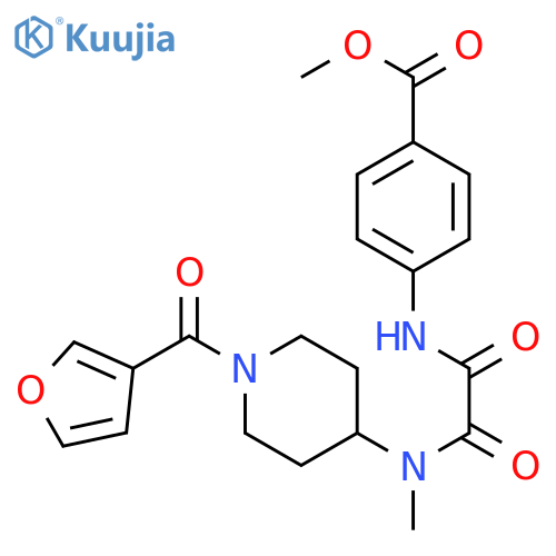 methyl 4-({1-(furan-3-carbonyl)piperidin-4-ylmethyl}carbamoyl)formamidobenzoate structure