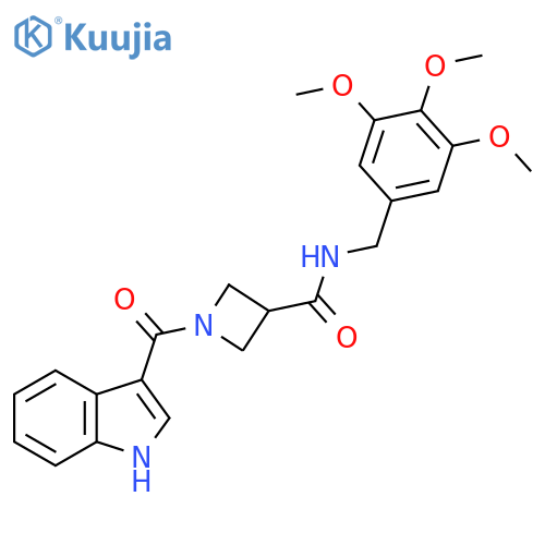 1-(1H-indole-3-carbonyl)-N-(3,4,5-trimethoxyphenyl)methylazetidine-3-carboxamide structure