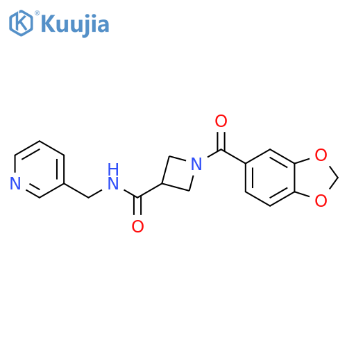 1-(2H-1,3-benzodioxole-5-carbonyl)-N-(pyridin-3-yl)methylazetidine-3-carboxamide structure