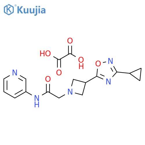 2-3-(3-cyclopropyl-1,2,4-oxadiazol-5-yl)azetidin-1-yl-N-(pyridin-3-yl)acetamide; oxalic acid structure