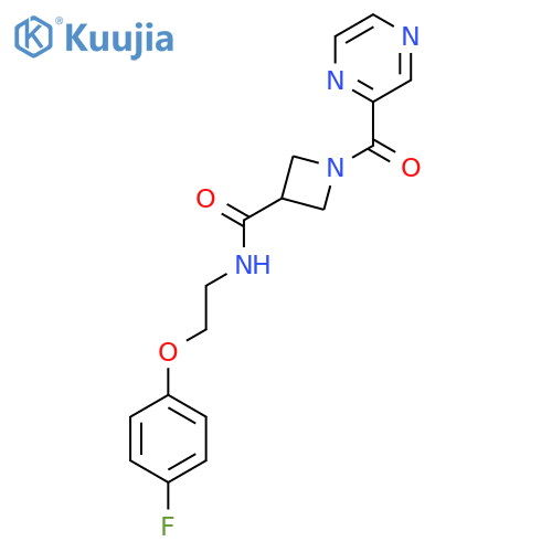 N-[2-(4-fluorophenoxy)ethyl]-1-(pyrazine-2-carbonyl)azetidine-3-carboxamide structure
