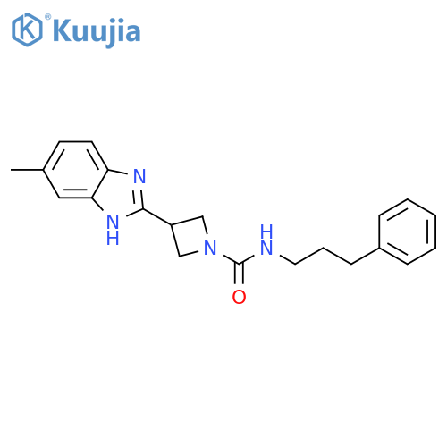 3-(5-methyl-1H-1,3-benzodiazol-2-yl)-N-(3-phenylpropyl)azetidine-1-carboxamide structure