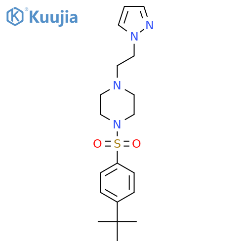 1-(4-tert-butylbenzenesulfonyl)-4-2-(1H-pyrazol-1-yl)ethylpiperazine structure